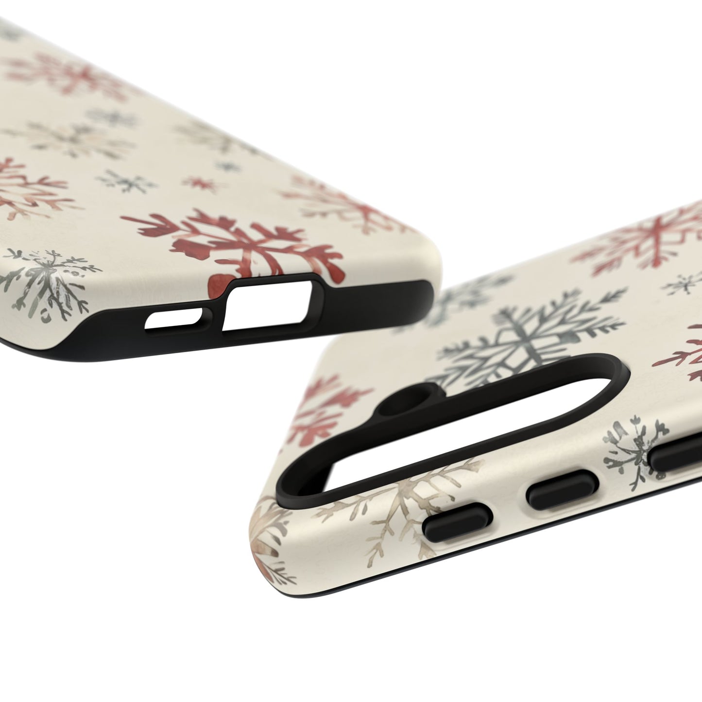 Vintage Red and Gray Snowflake Pattern – Samsung Galaxy Series Case