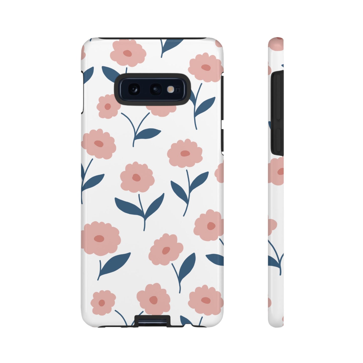 Playful Pink Floral Tough Samsung Galaxy Case – Soft Pastel Design, Slim & Shockproof