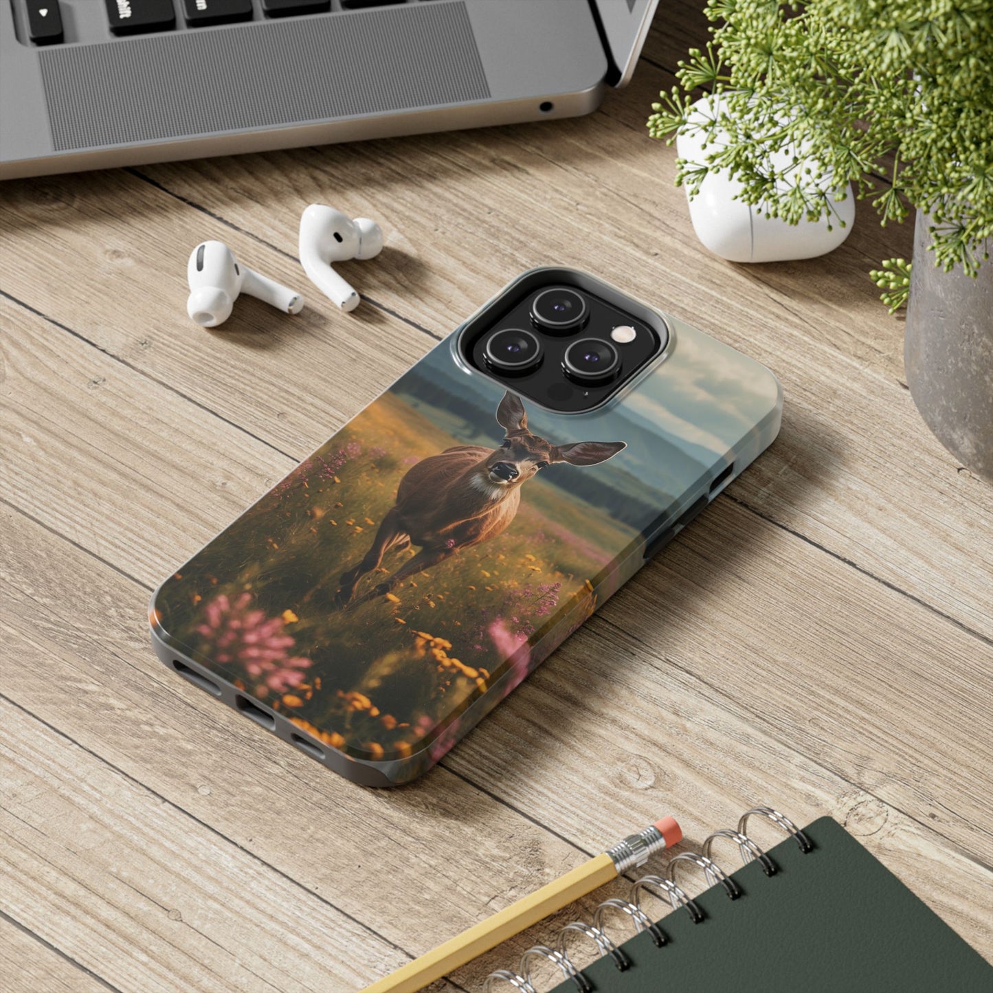 Rustic Meadow Deer – iPhone Case