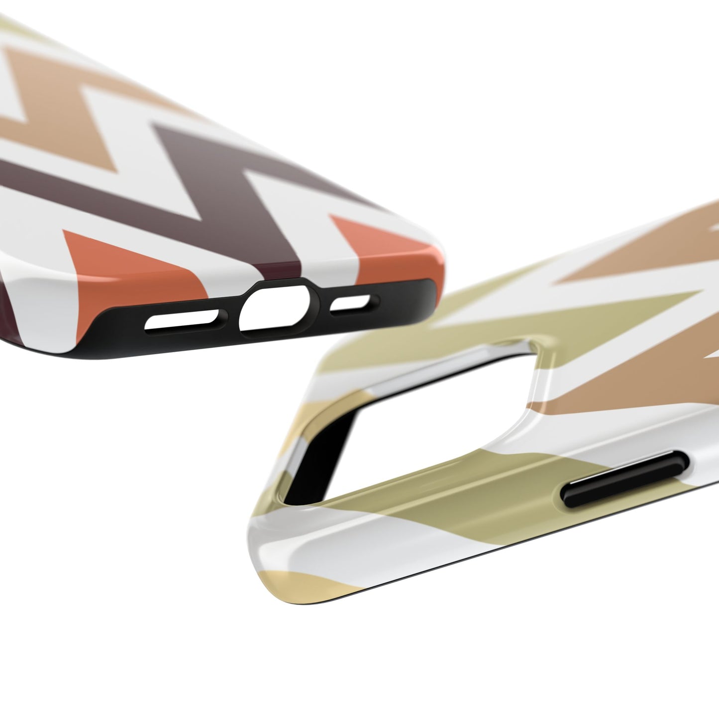 Earthy Chevron iPhone Case – Boho-Inspired Design with Dual-Layer Protection