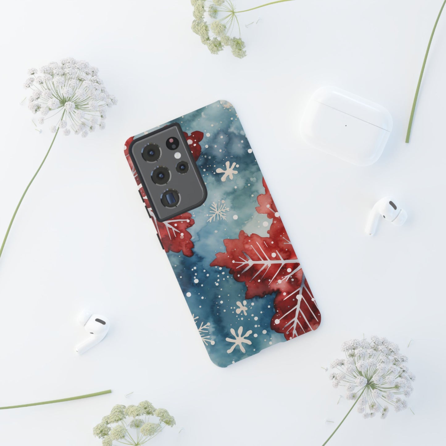 Crimson Snowflake Charm – Samsung Galaxy Case