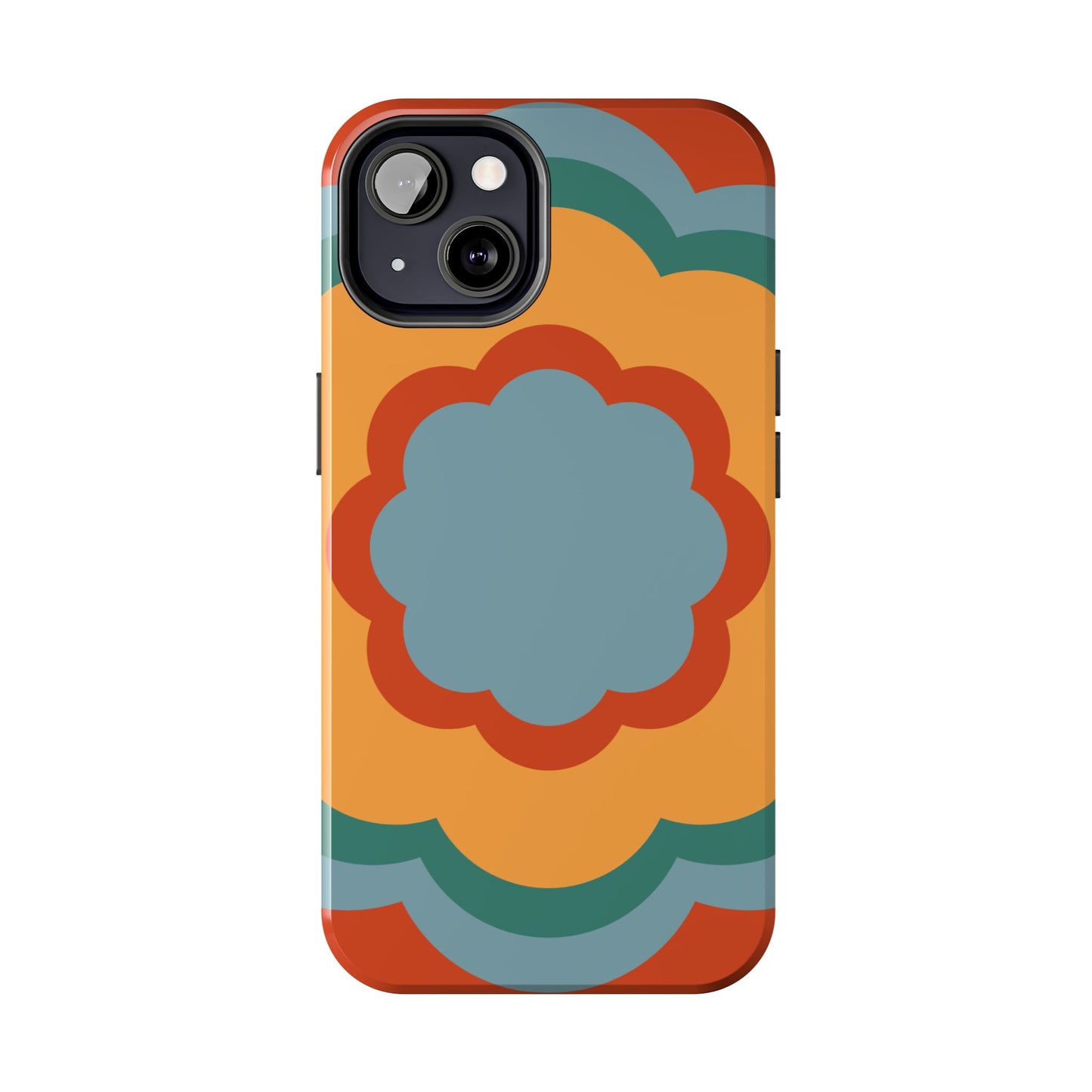 Retro Flower Power iPhone Case – Bold 70s-Inspired Design with Dual-Layer Protection