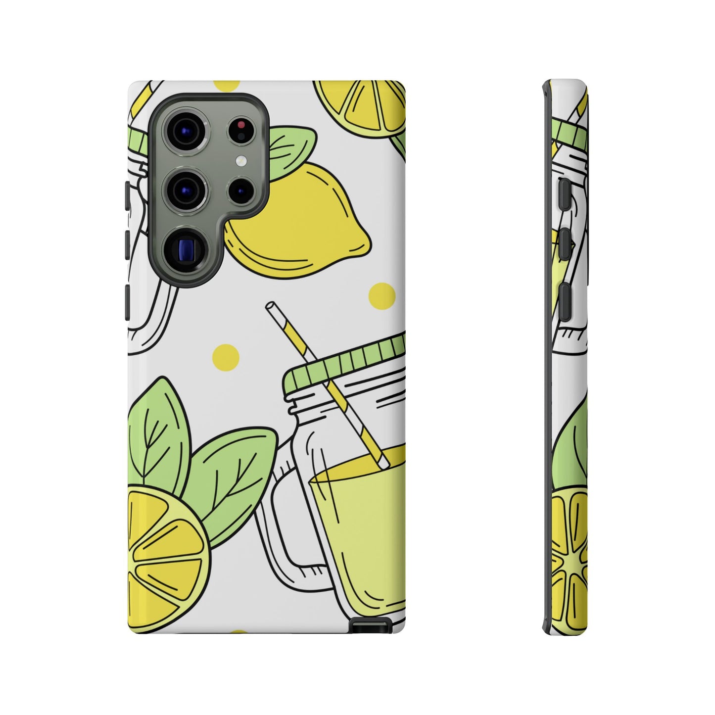 Lemonade Love Tough Samsung Galaxy Case – Fun Lemon Mason Jar Design, Dual-Layer Protection