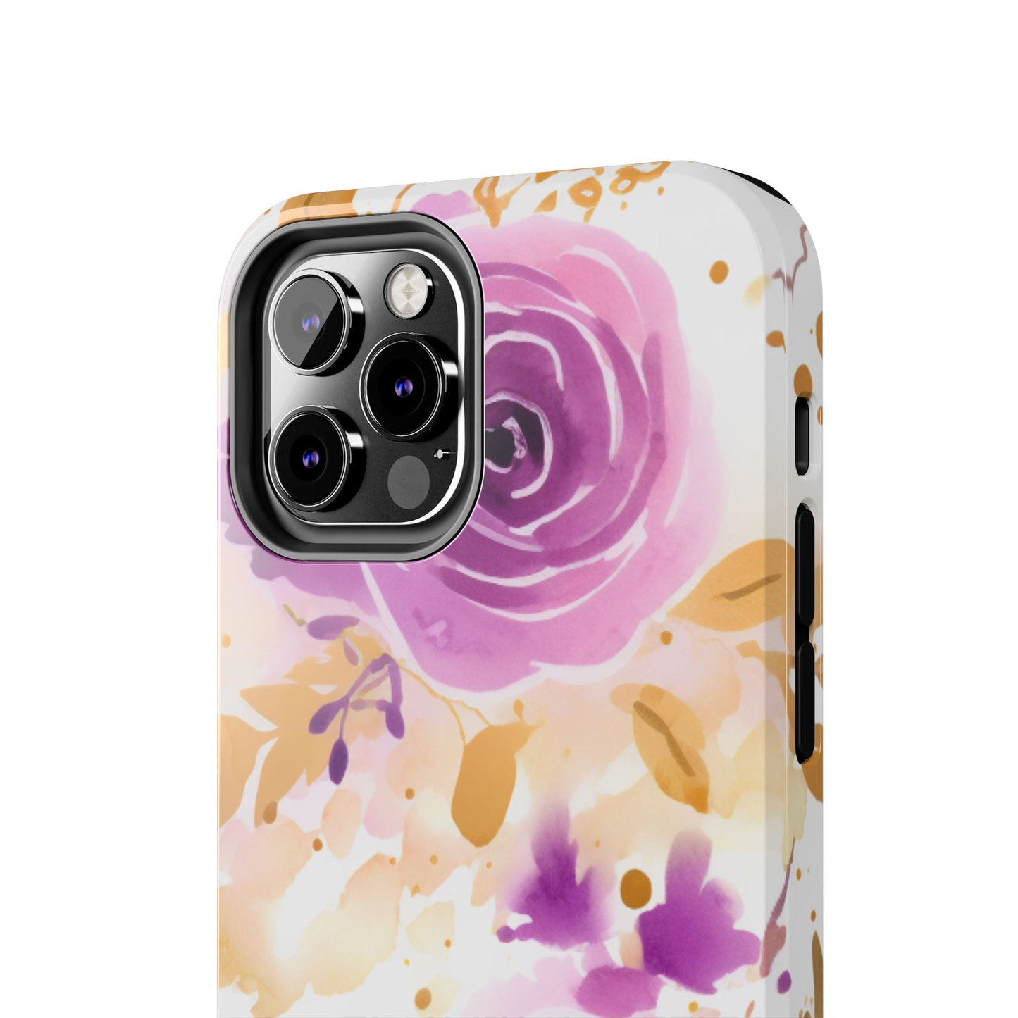 Soft Purple & Gold Floral Splash - iPhone Series Case