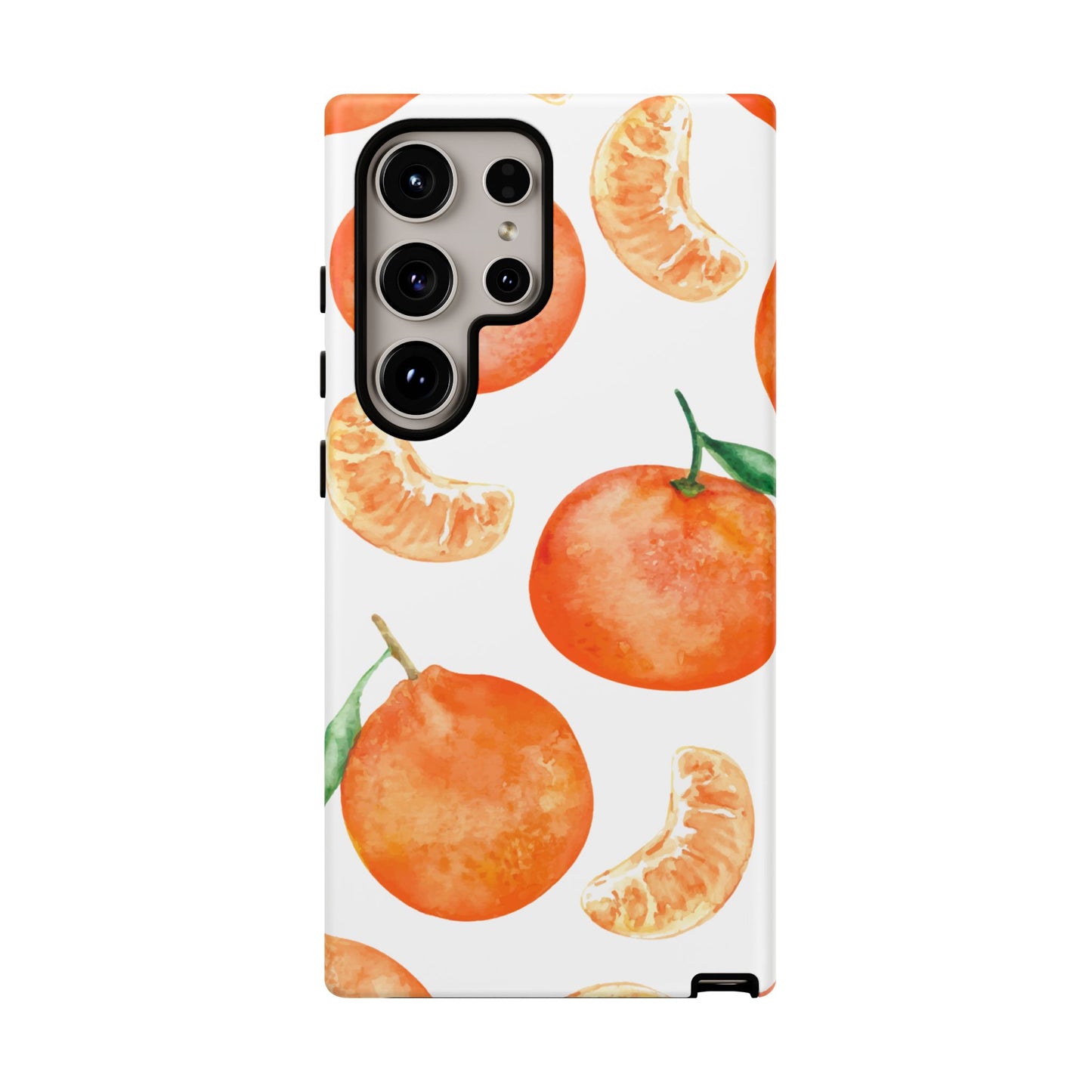 Tangerine Dreams Tough Samsung Galaxy Case – Watercolor Orange Design, Shockproof Dual Protection