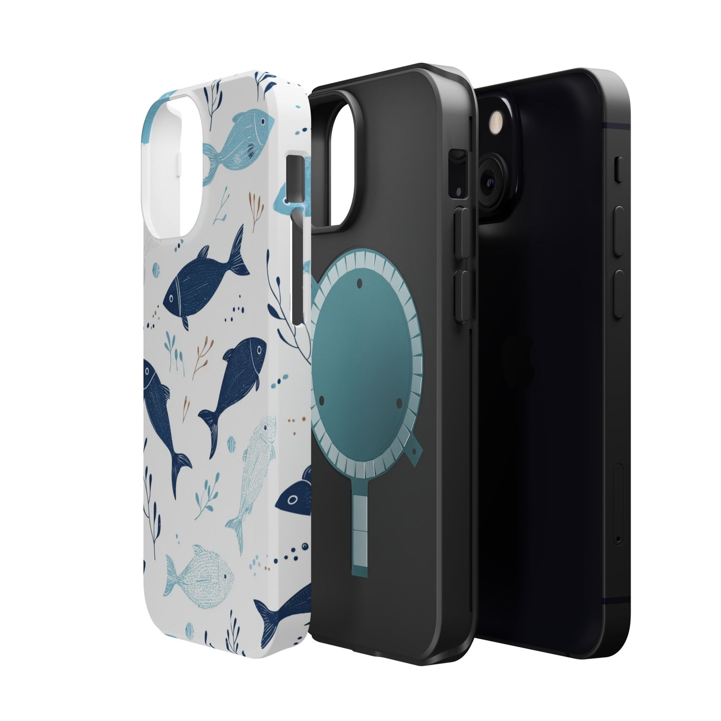 Oceanic Blue Fish Pattern - MagSafe iPhone Series Case