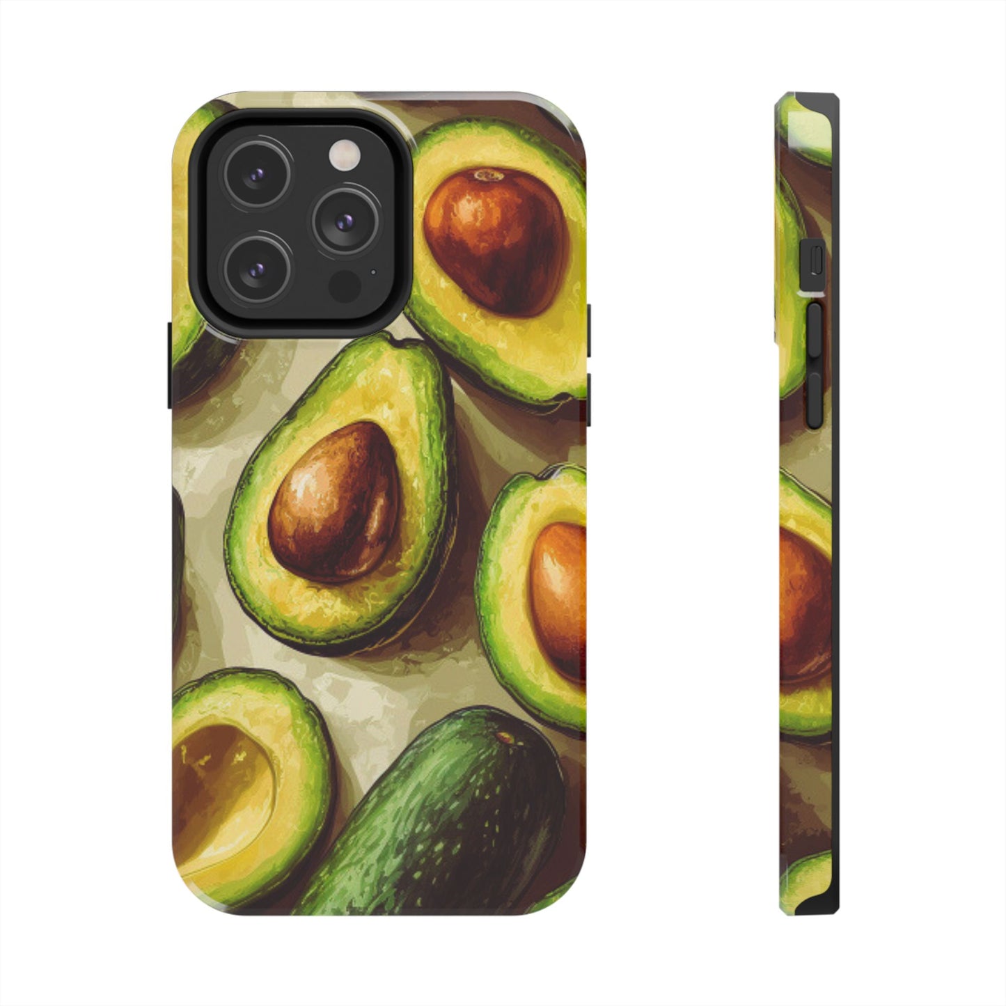 Realistic Avocado iPhone Case – Detailed Green Fruit Design, Shockproof Protection - BOGO Cases