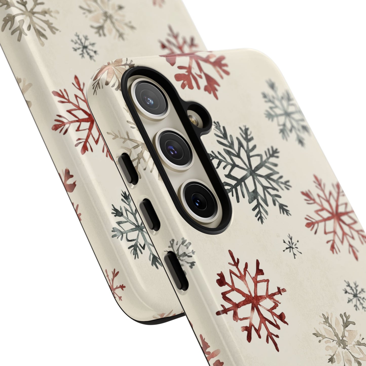 Vintage Red and Gray Snowflake Pattern – Samsung Galaxy Series Case