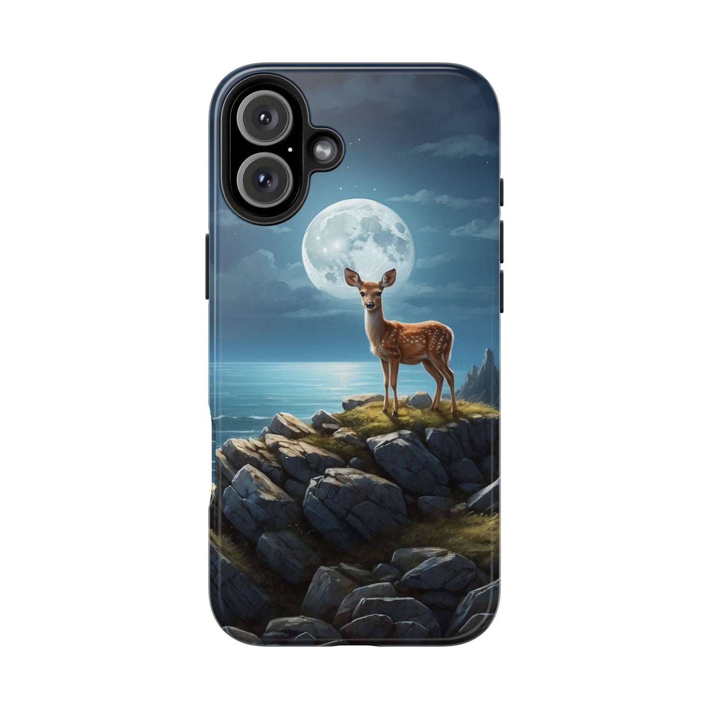 Enchanted Fawn Under the Moonlit Sky iPhone Case