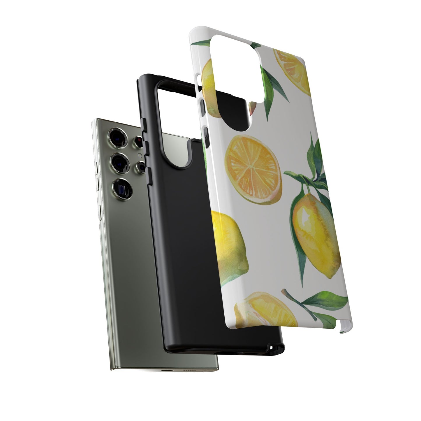 Lemon Grove Watercolor Tough Samsung Galaxy  Case – Fresh Citrus Design, Dual-Layer Protection
