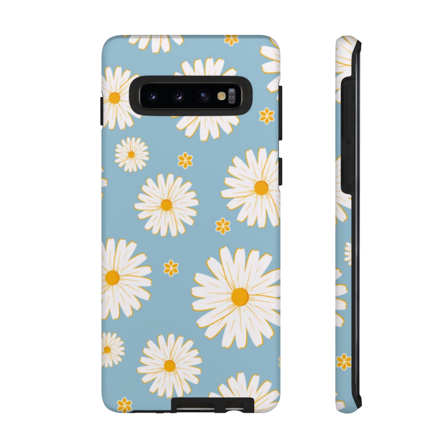 Bright Daisy Samsung Galaxy Case – Light Blue Background, Shockproof and Slim Design