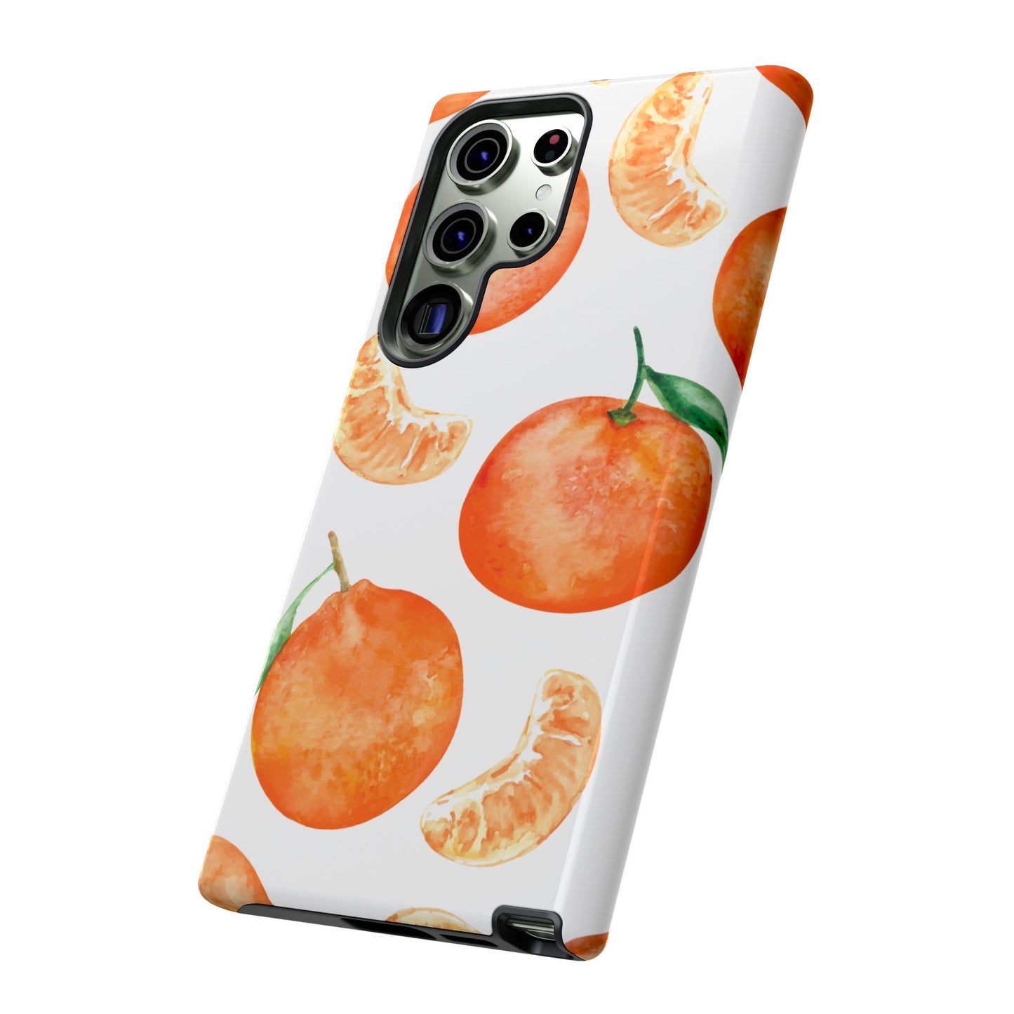 Tangerine Dreams Tough Samsung Galaxy Case – Watercolor Orange Design, Shockproof Dual Protection