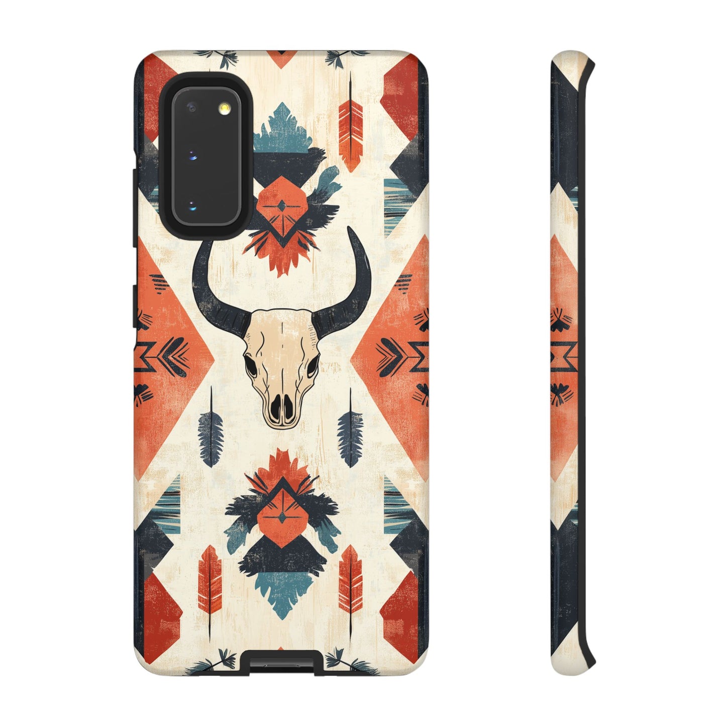 Southwestern Boho Skull Tough Samsung Galaxy Case – Durable Matte Finish, Dual-Layer Protection