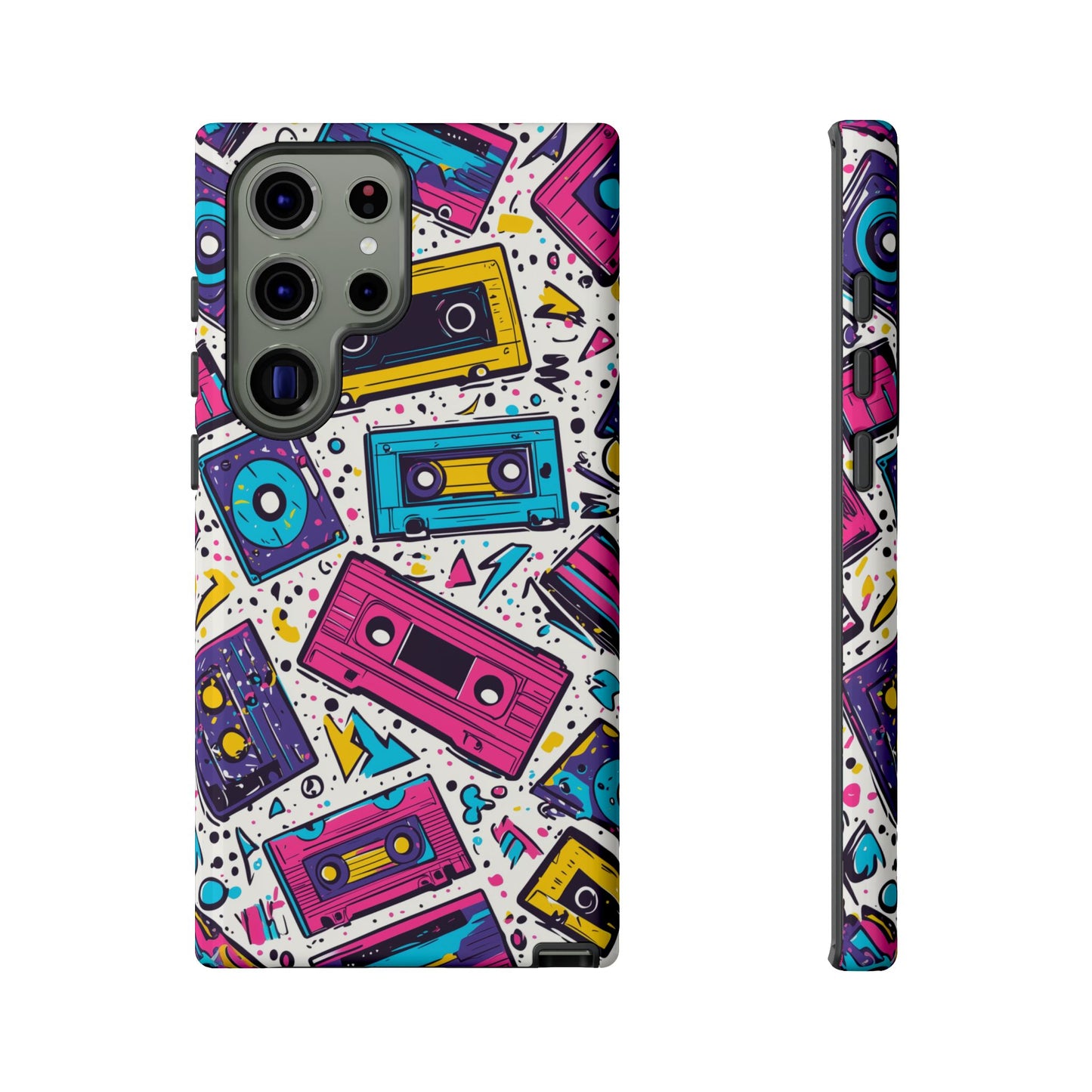 Retro Cassette Vibes Tough Samsung Galaxy  Case – Bold 80s Tape Design, Shockproof Protection