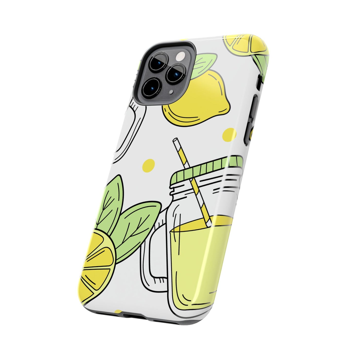 Lemonade Love Tough iPhone Case – Fun Lemon Mason Jar Design, Dual - Layer Protection - BOGO Cases