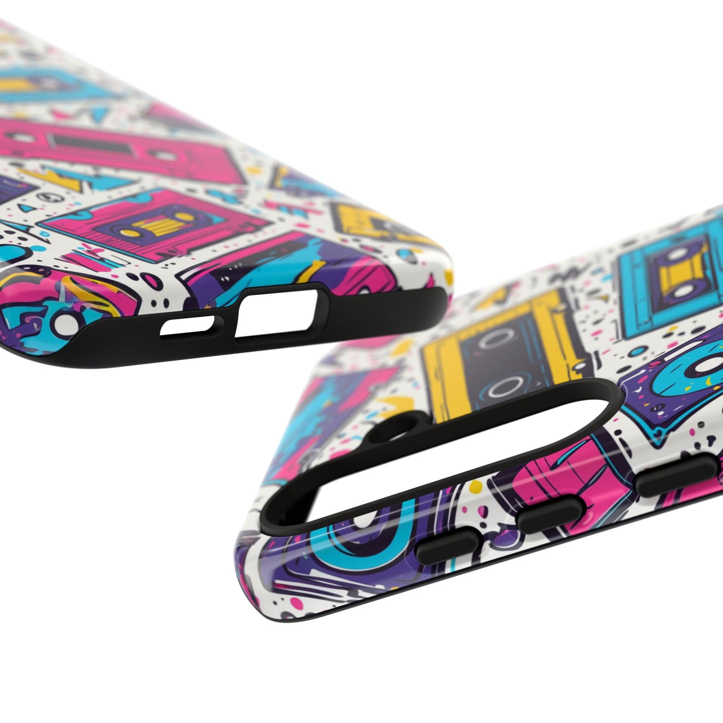 Retro Cassette Vibes Tough Samsung Galaxy  Case – Bold 80s Tape Design, Shockproof Protection