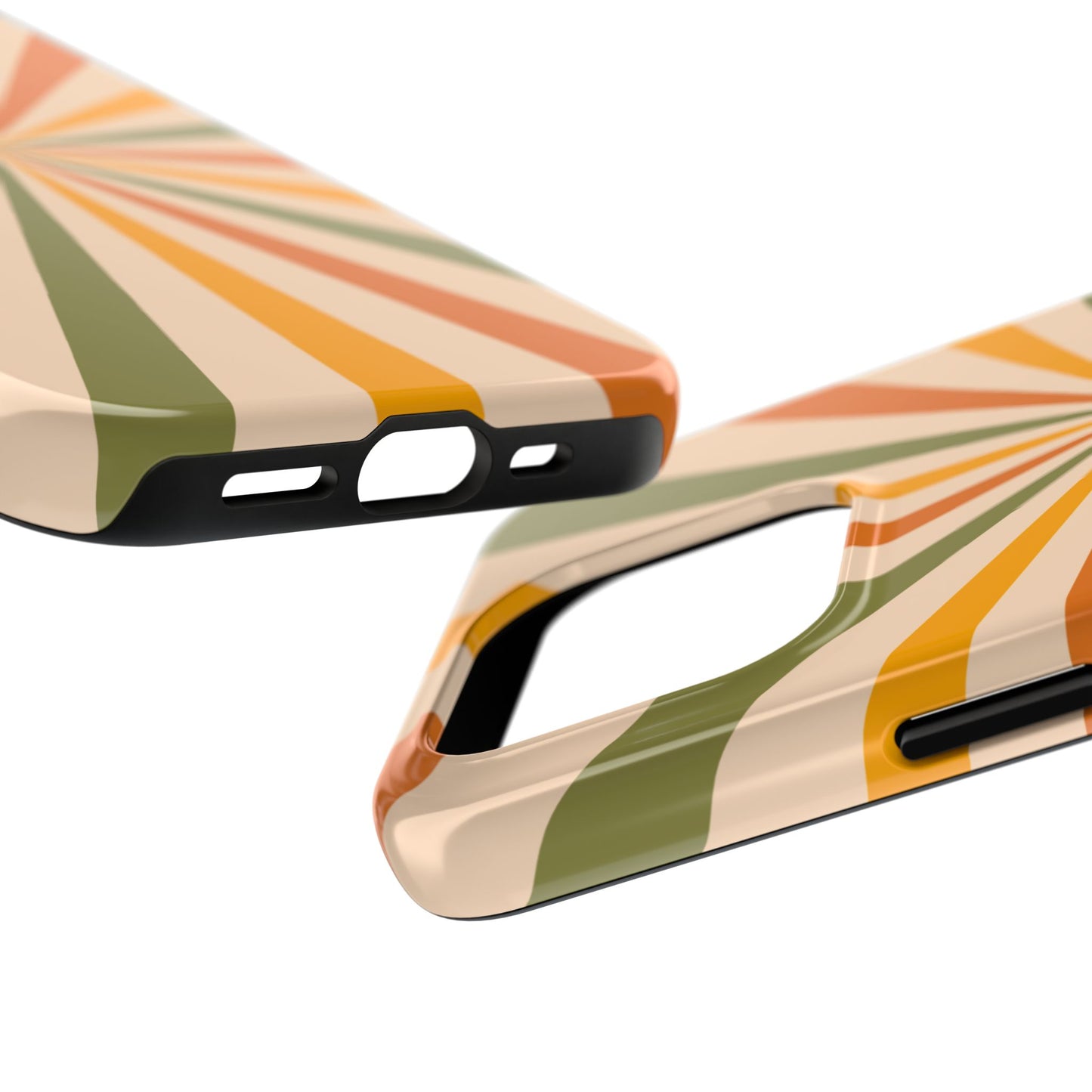 Retro Sunburst iPhone Case – Bold Geometric Design, Durable Shockproof Protection