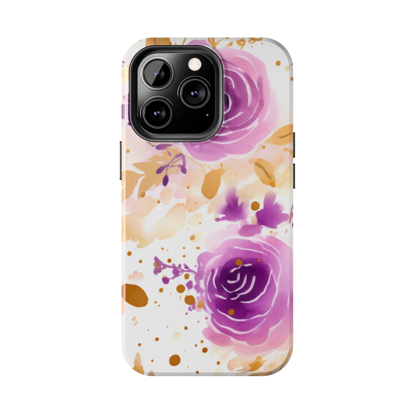 Soft Purple & Gold Floral Splash - iPhone Series Case