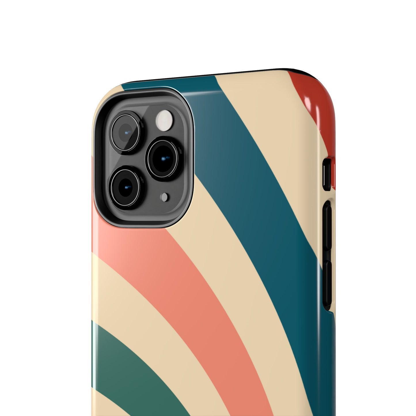 Retro Sunburst Swirl iPhone Case – Dual-Layer Protection with Bold 70s Vibes