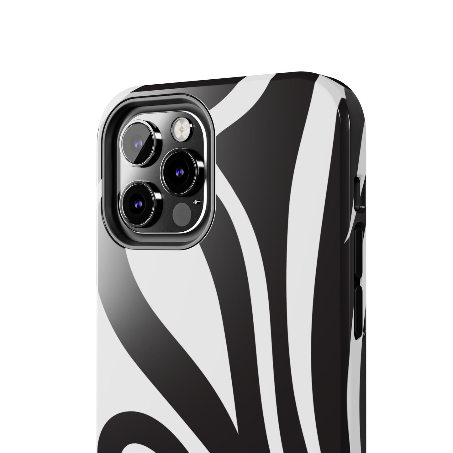 Modern Black and White Abstract Tough iPhone Case – Bold Graphic Pattern with Dual-Layer Protection
