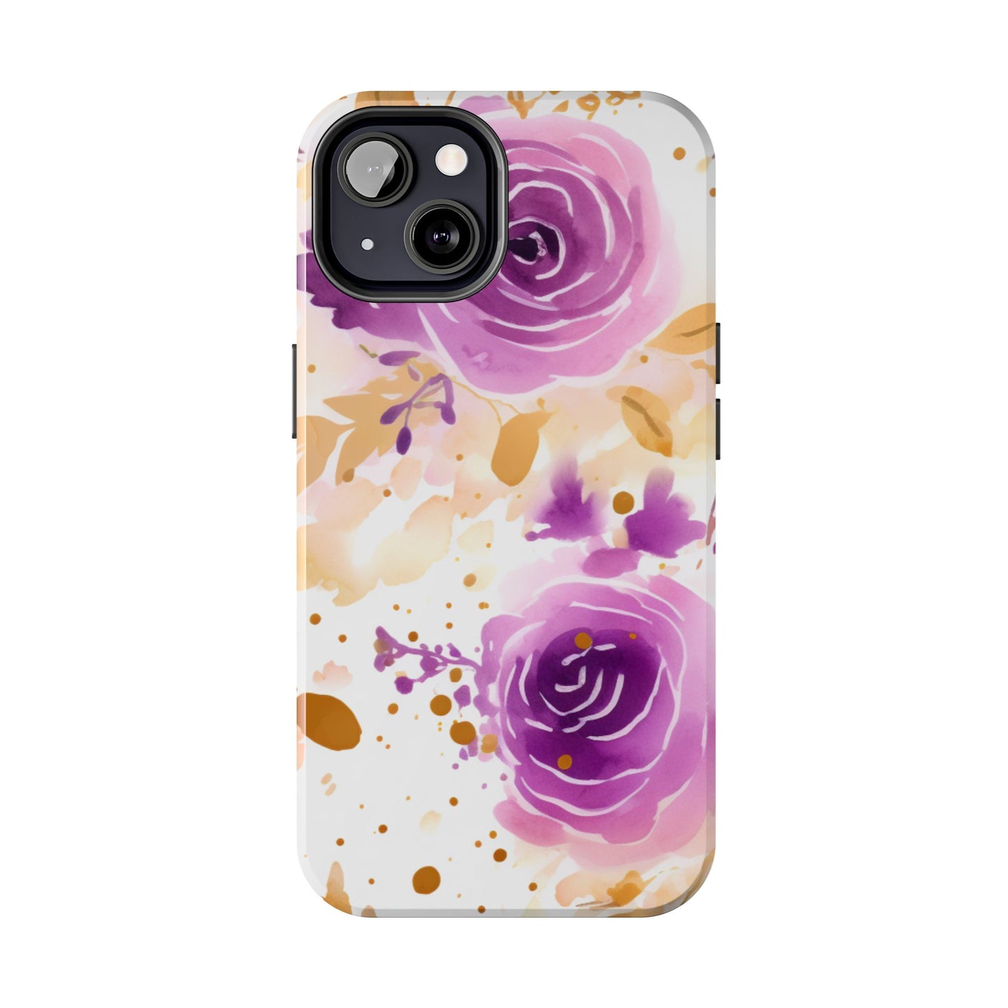 Soft Purple & Gold Floral Splash - iPhone Series Case