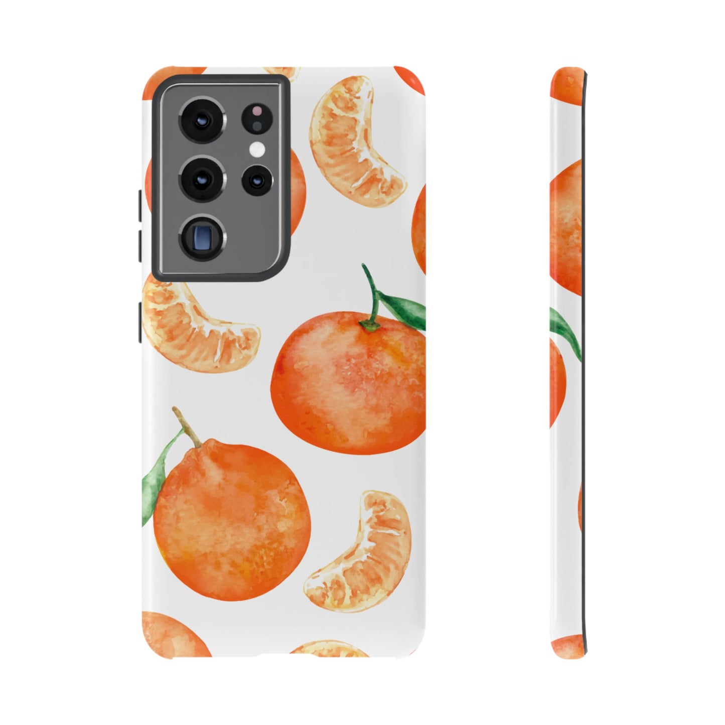 Tangerine Dreams Tough Samsung Galaxy Case – Watercolor Orange Design, Shockproof Dual Protection