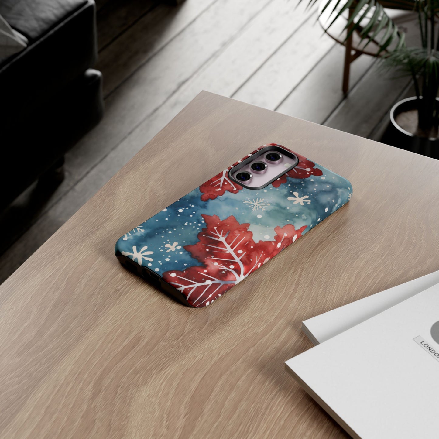 Crimson Snowflake Charm – Samsung Galaxy Case