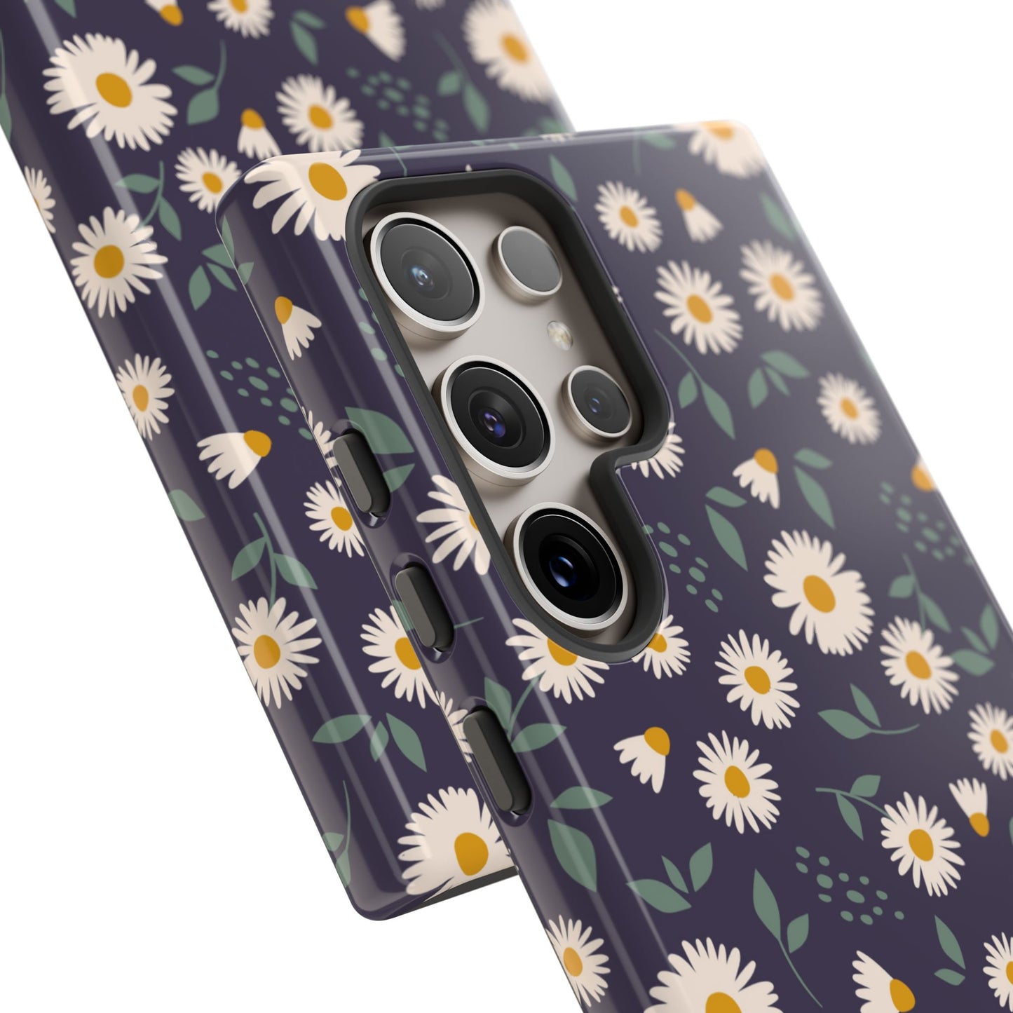 Midnight Daisy Samsung Galaxy Case – Dark Navy Floral Design, Slim and Protective