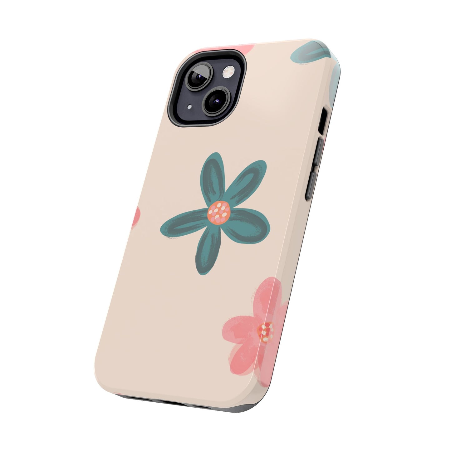 Vintage Floral Tough iPhone Case – Soft Matte Finish with Dual-Layer Protection