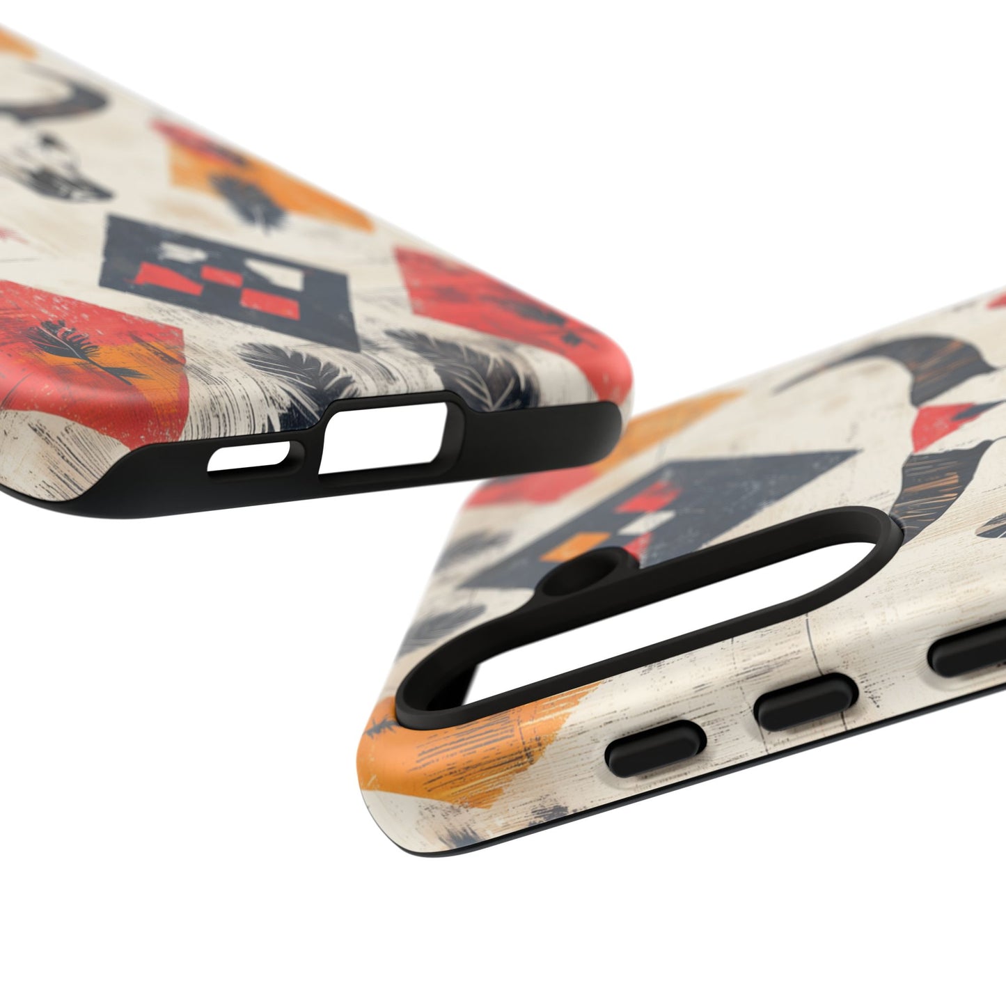 Western Bull Skull & Feathers Tough Samsung Galaxy Case – Bold Tribal Design, Dual-Layer Protection