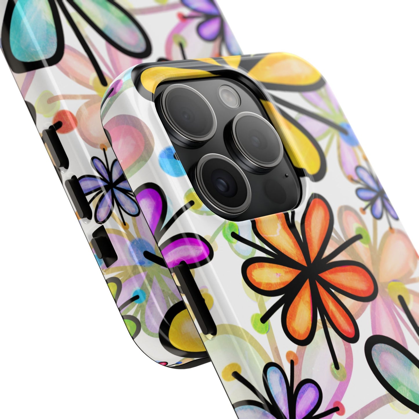 Retro Floral Pop iPhone Case – Ultra-Slim Design, High-Gloss Finish