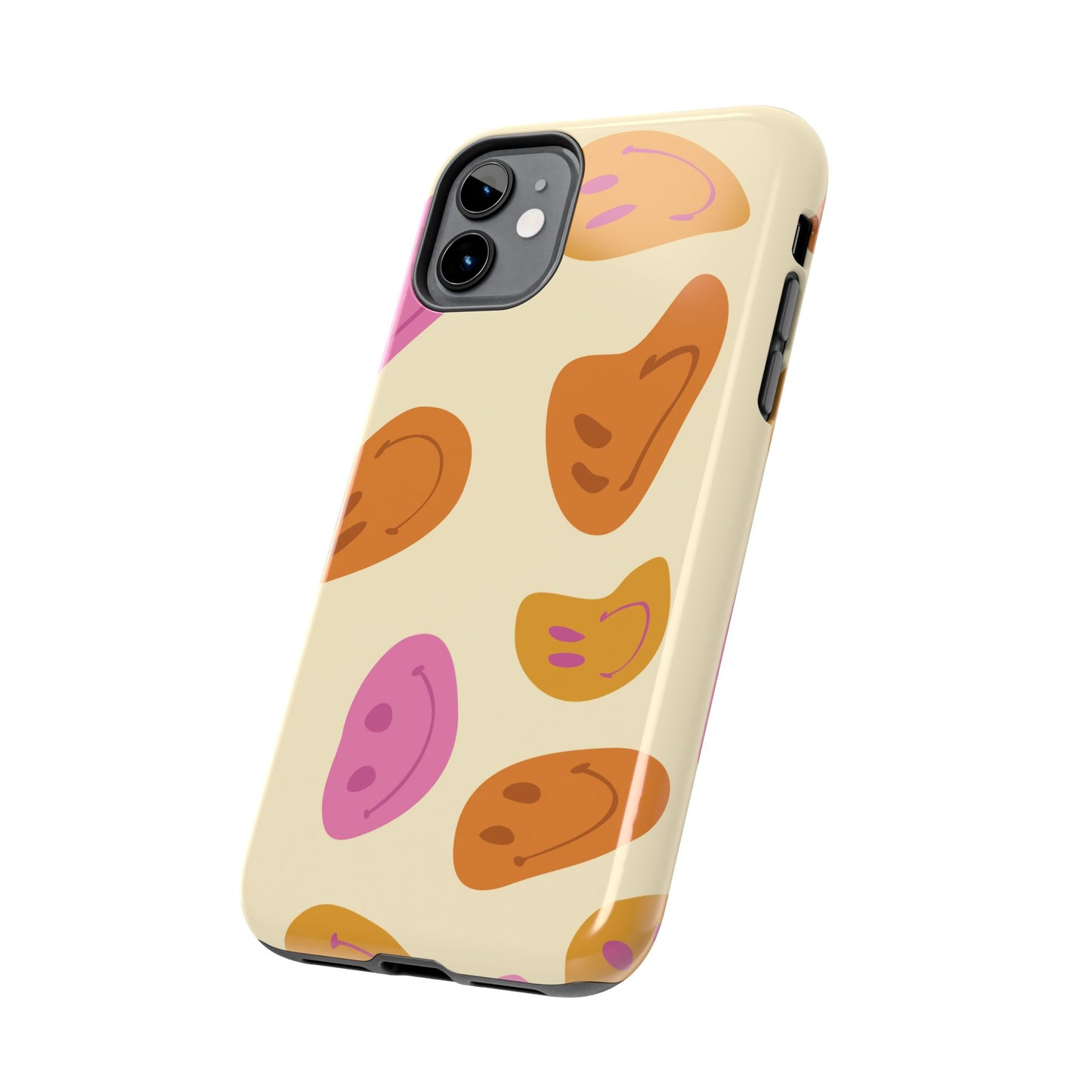 Retro Smiley Faces iPhone Case – Shockproof, Matte Finish, Dual-Layer Protection