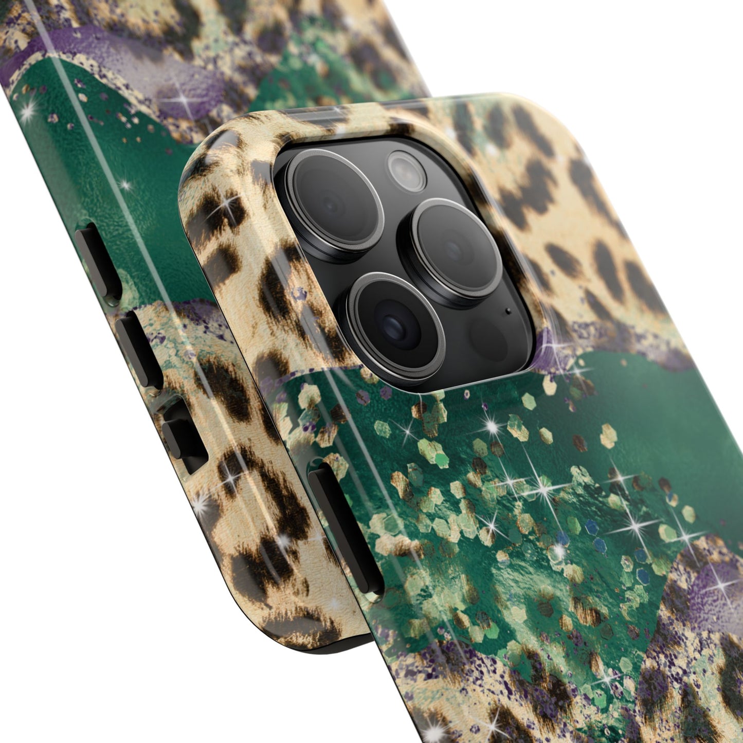 Emerald Glitter Leopard Print - iPhone Series Case