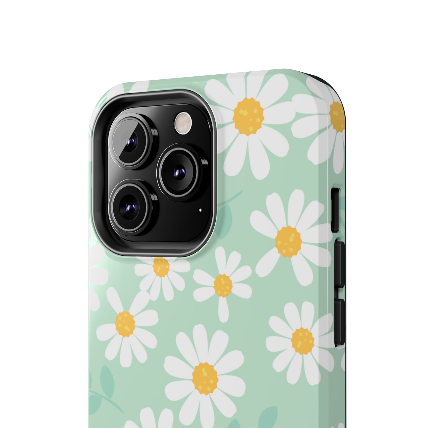Pastel Daisy iPhone Case – Soft Mint Green Floral Design, Slim and Durable - BOGO Cases