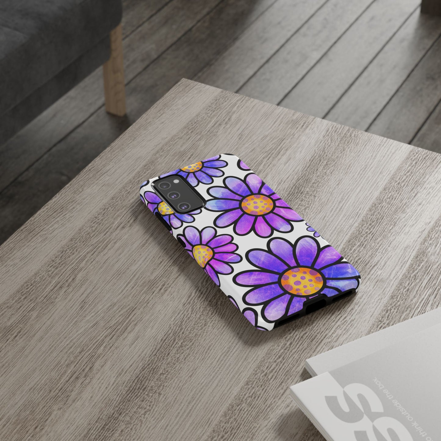 Purple Daisy Delight Samsung Galaxy Case – Slim Profile, Glossy Finish