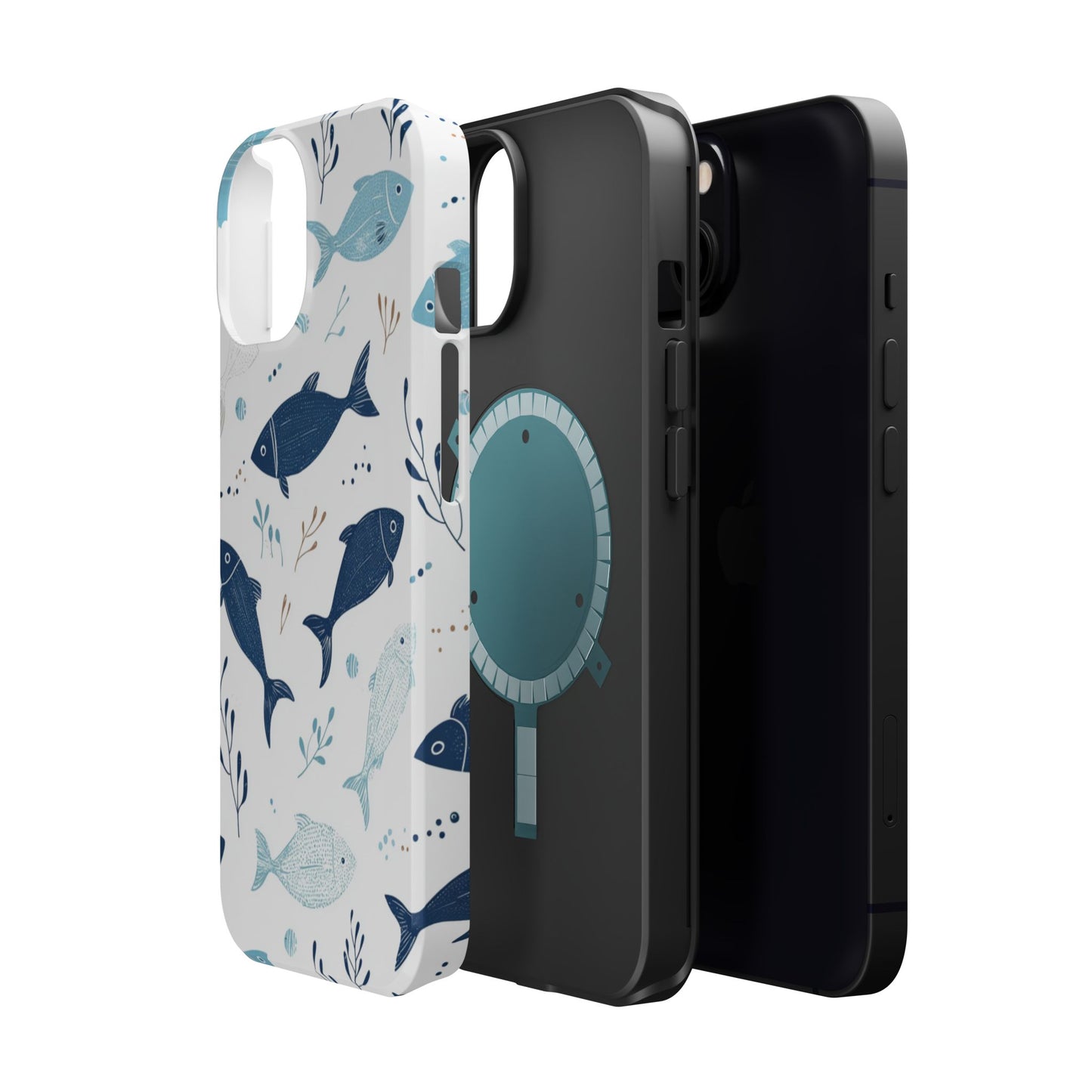 Oceanic Blue Fish Pattern - MagSafe iPhone Series Case