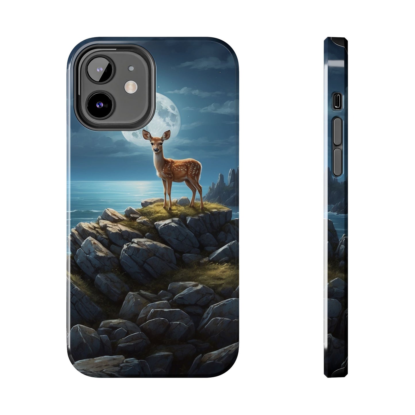 Enchanted Fawn Under the Moonlit Sky iPhone Case