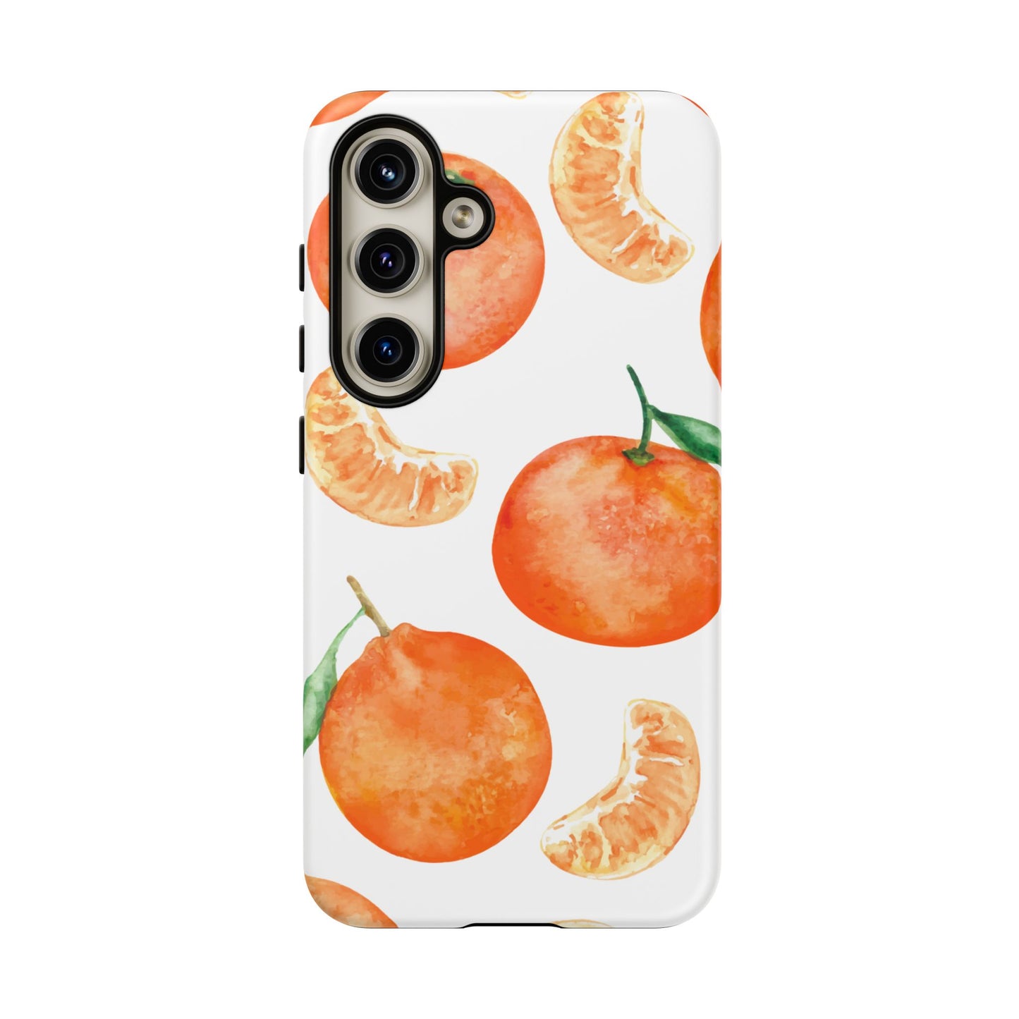 Tangerine Dreams Tough Samsung Galaxy Case – Watercolor Orange Design, Shockproof Dual Protection