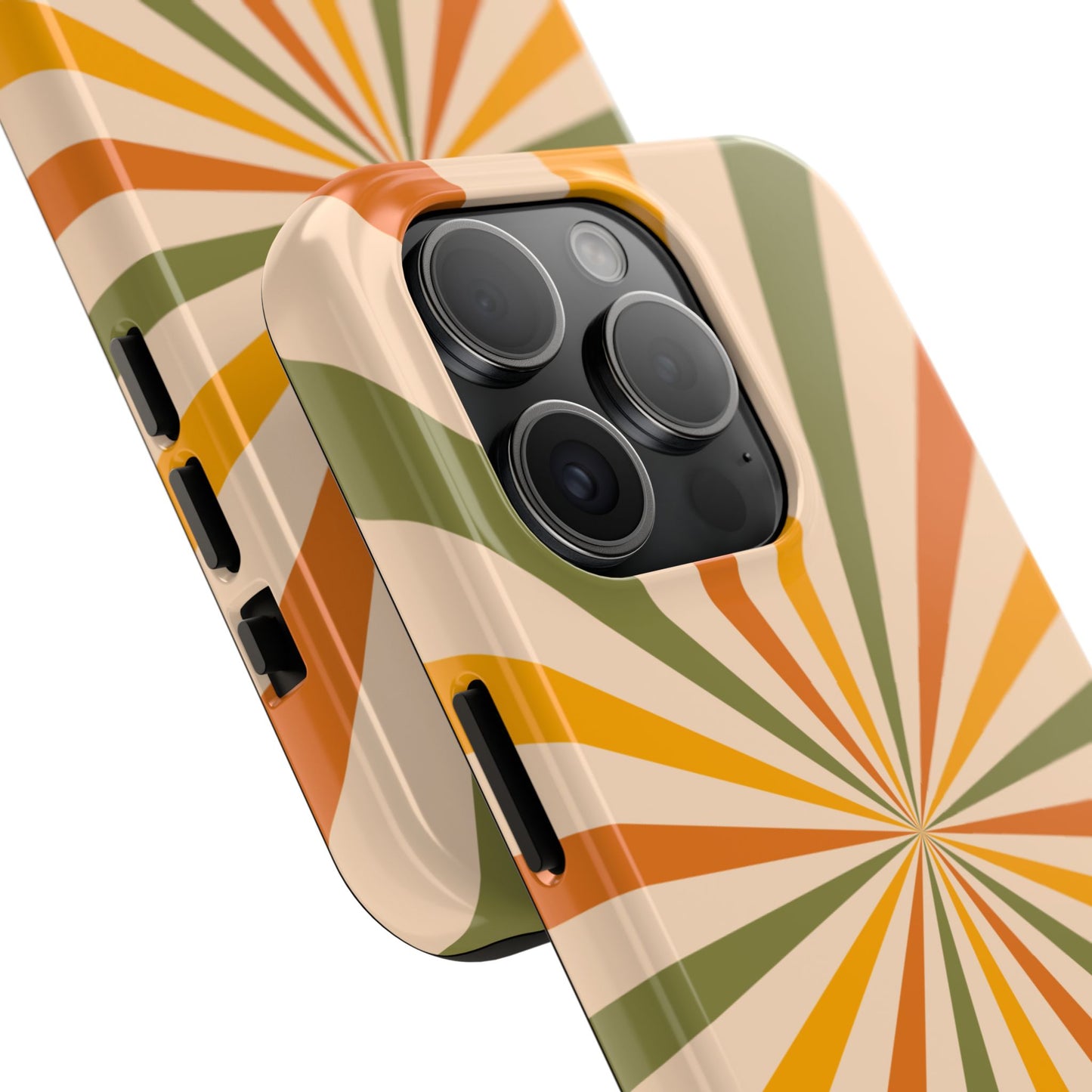 Retro Sunburst iPhone Case – Bold Geometric Design, Durable Shockproof Protection