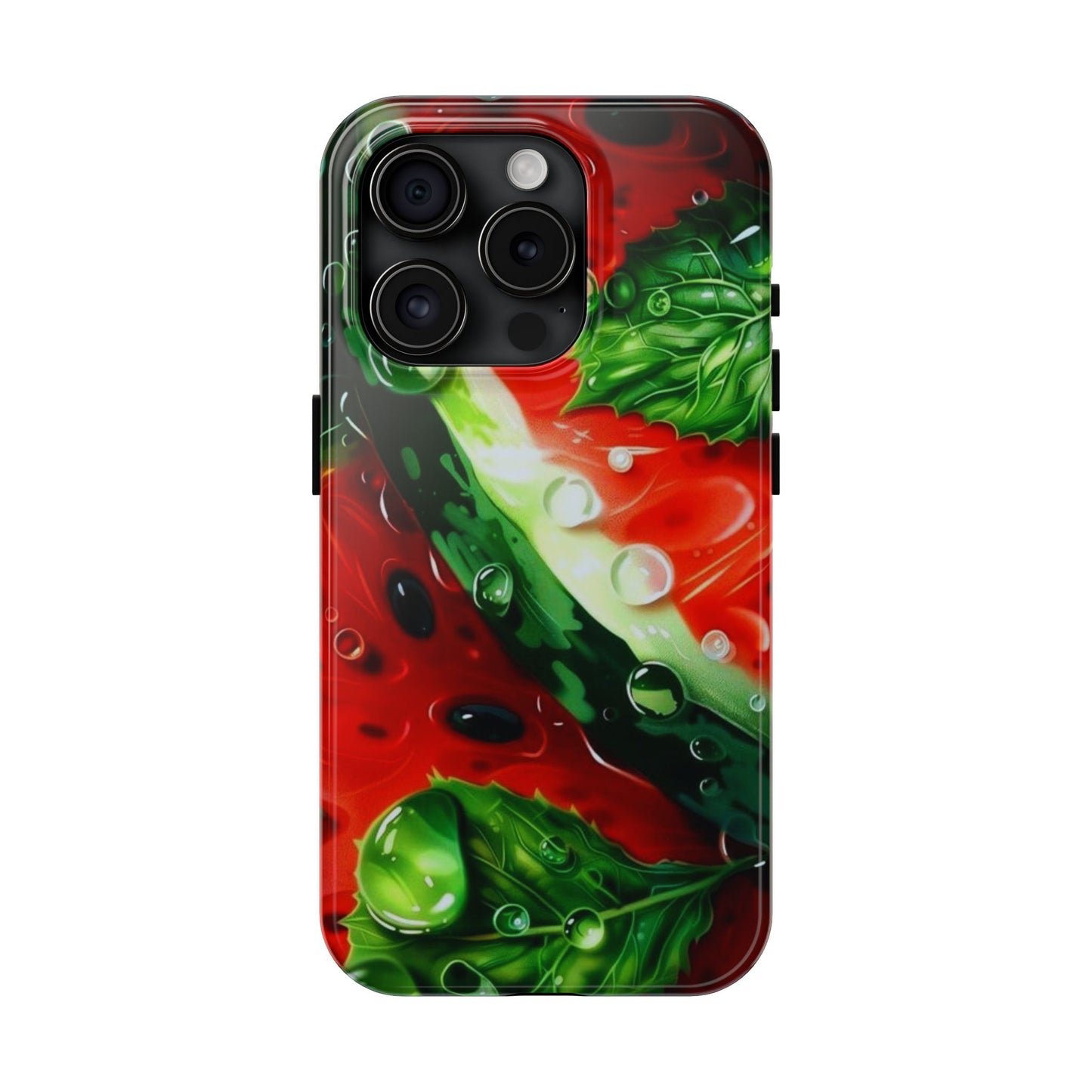 Juicy Watermelon & Mint iPhone Case – Tough Dual - Layer, Vibrant Summer Design - BOGO Cases