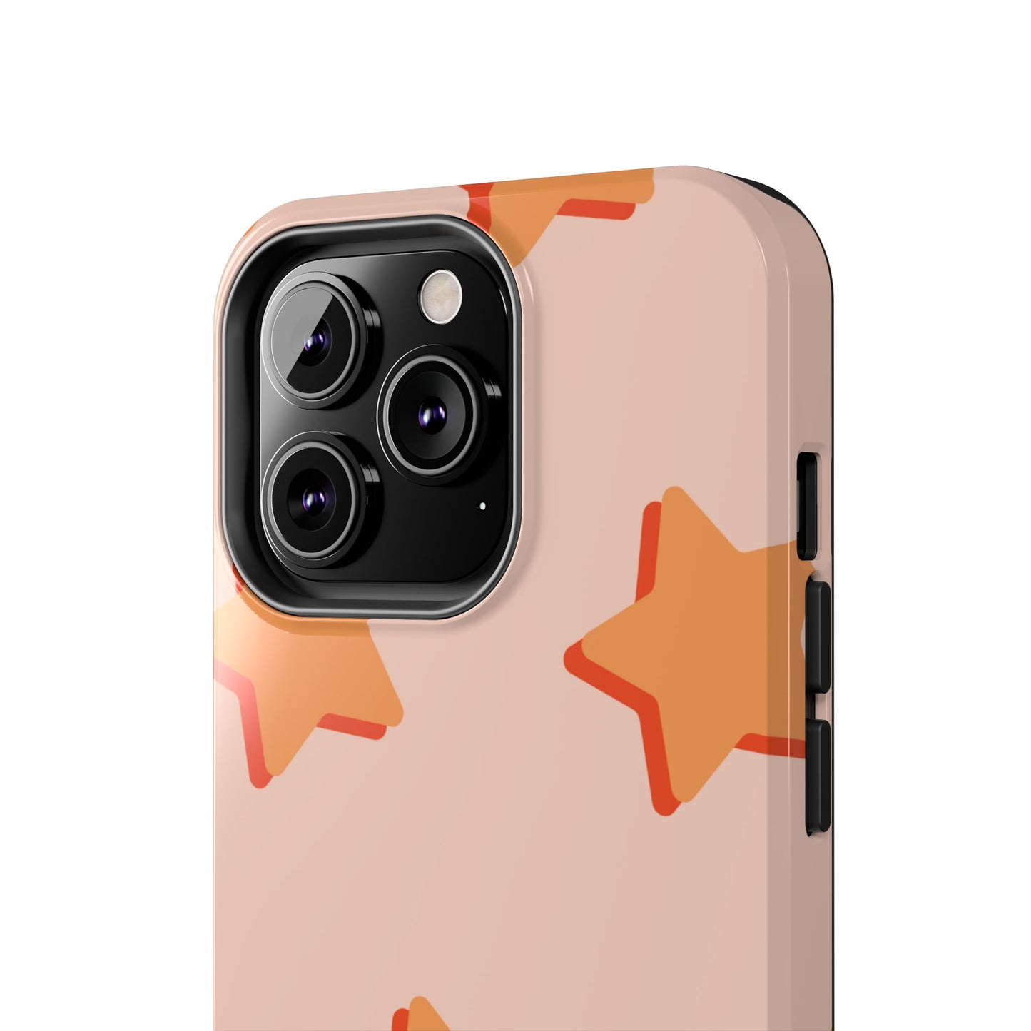 Retro Orange Stars iPhone Case – Shock-Resistant, Smooth Matte Finish, Dual-Layer Design