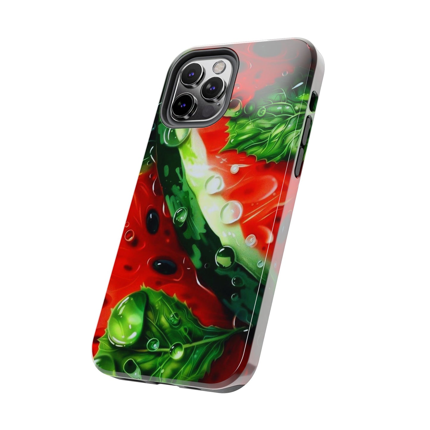 Juicy Watermelon & Mint iPhone Case – Tough Dual - Layer, Vibrant Summer Design - BOGO Cases