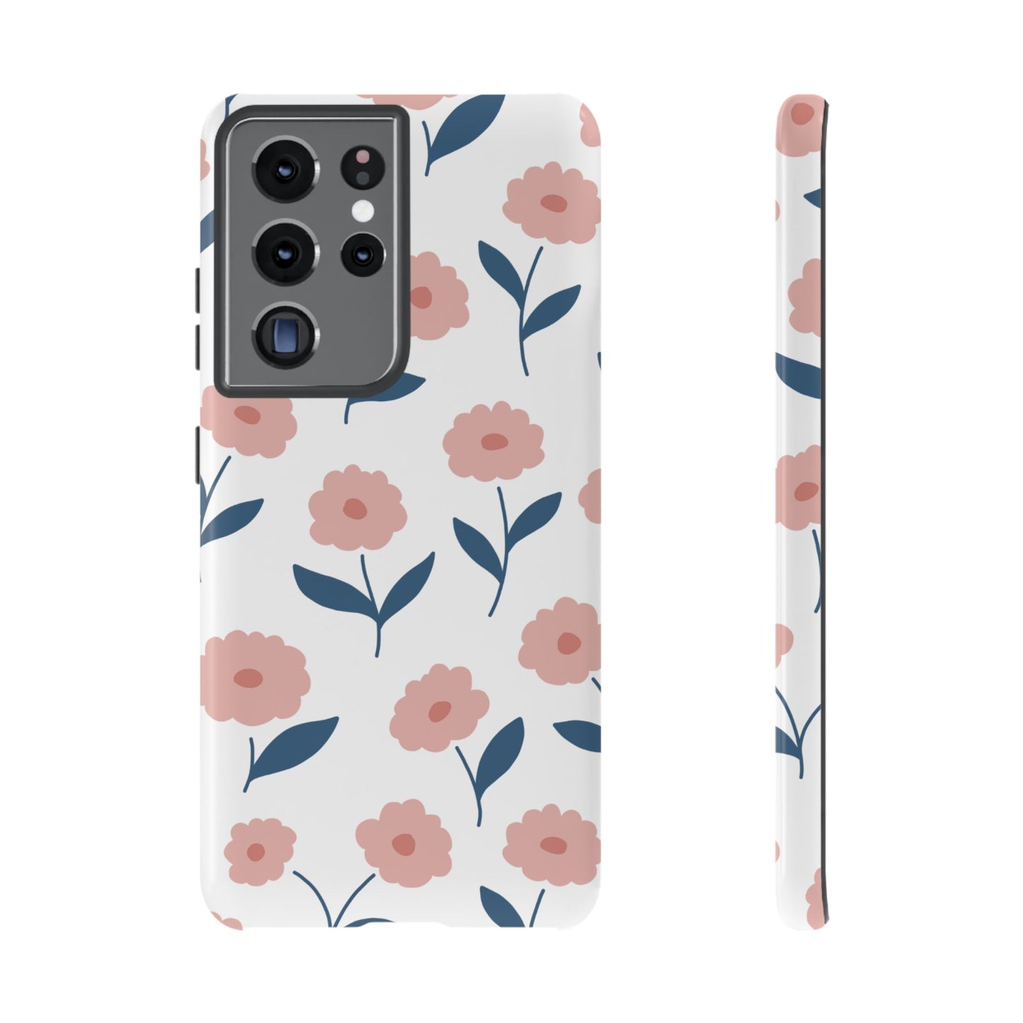 Playful Pink Floral Tough Samsung Galaxy Case – Soft Pastel Design, Slim & Shockproof