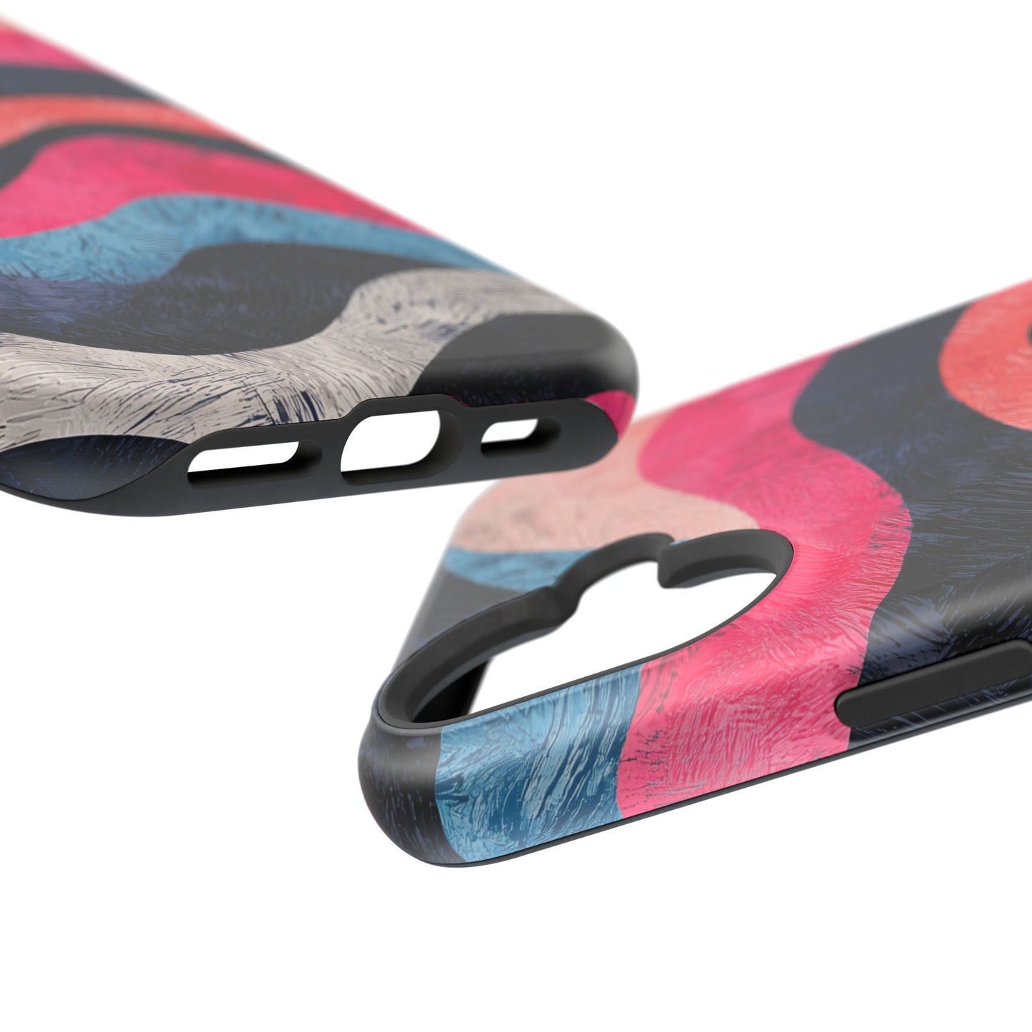 Abstract Wave Pattern MagSafe iPhone Case – Shockproof, Matte Finish, Dual-Layer Protection