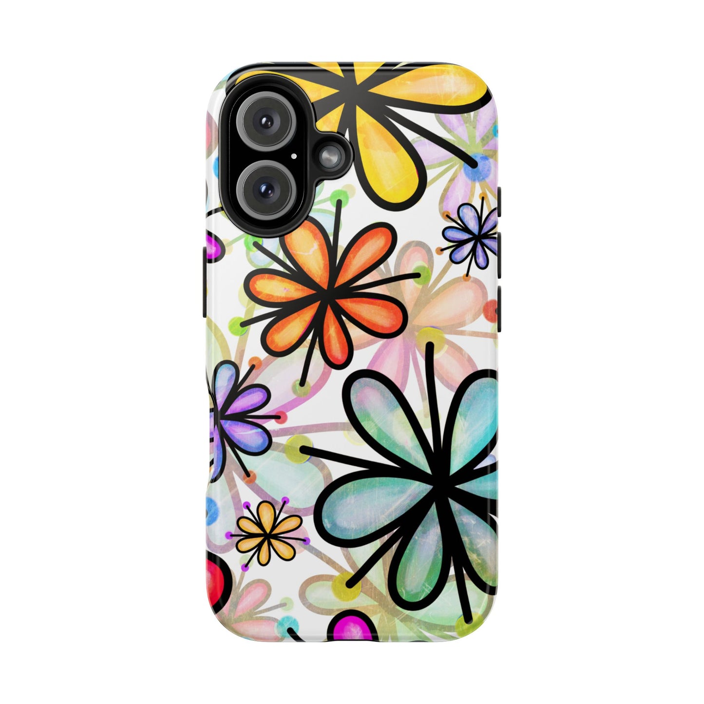 Retro Floral Pop iPhone Case – Ultra-Slim Design, High-Gloss Finish