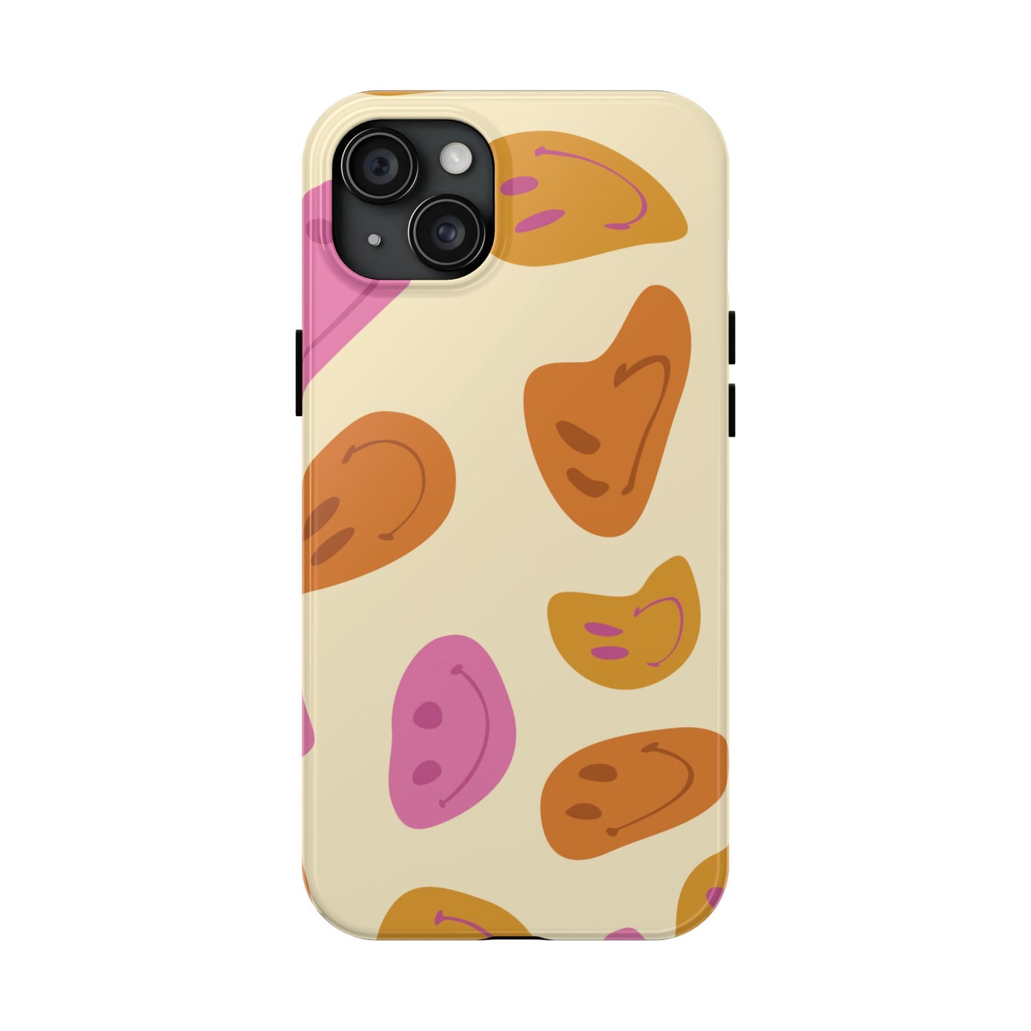 Retro Smiley Faces iPhone Case – Shockproof, Matte Finish, Dual-Layer Protection