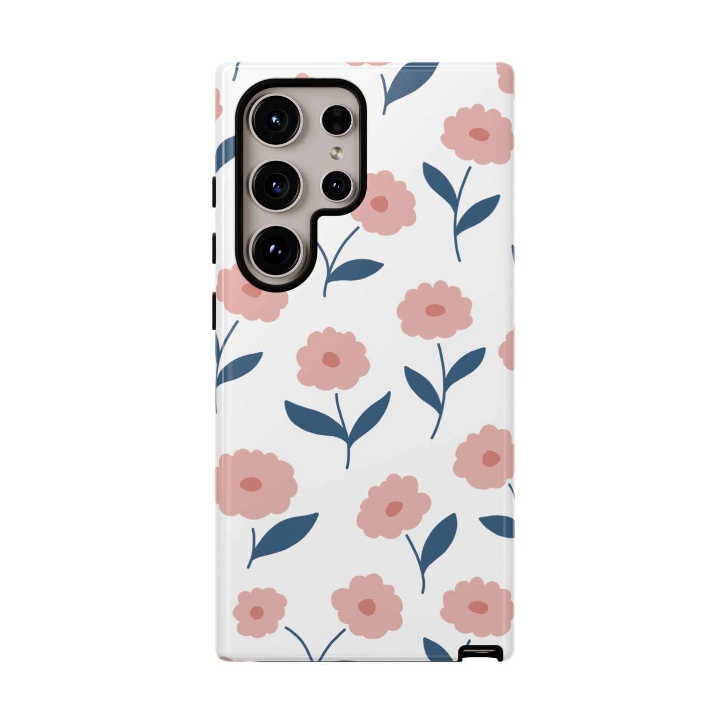 Playful Pink Floral Tough Samsung Galaxy Case – Soft Pastel Design, Slim & Shockproof