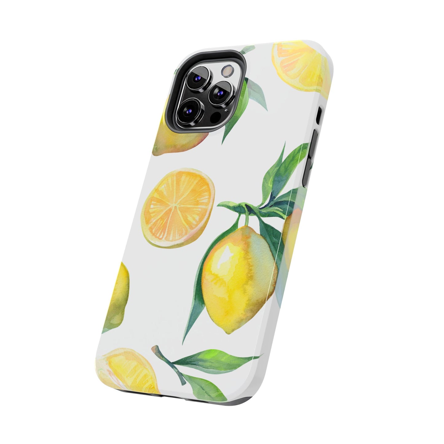 Lemon Grove Watercolor Tough iPhone Case – Fresh Citrus Design, Dual - Layer Protection - BOGO Cases