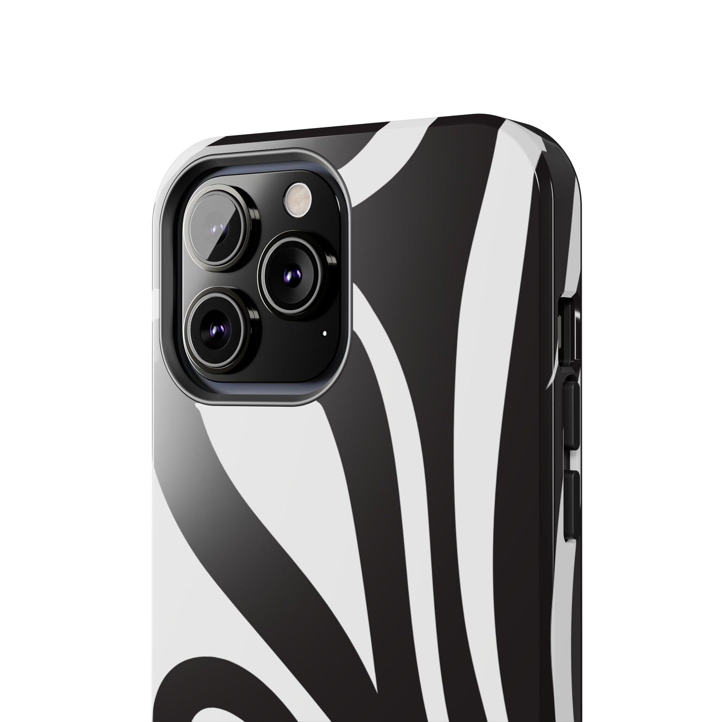 Modern Black and White Abstract Tough iPhone Case – Bold Graphic Pattern with Dual-Layer Protection