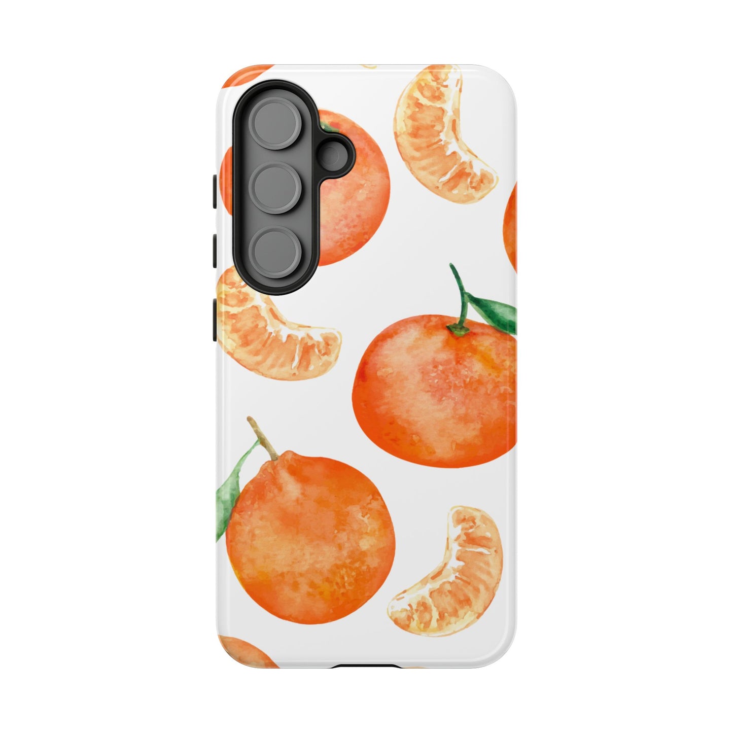 Tangerine Dreams Tough Samsung Galaxy Case – Watercolor Orange Design, Shockproof Dual Protection